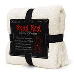 Snug Rug Cream Blanket Sherpa Fleece Luxury For Sofa Blankets Warm Winter Soft Throws 127 x 178cm (50" x 70")