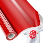 JAVIGA HTV Heat Transfer Vinyl Rolls-12" x 15ft, Red Iron on Vinyl for T Shirts Compatible HTV Vinyl with All Cutter Machine