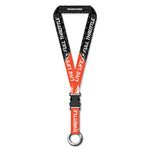 WANDERLOOMS Satin Printed Long Lanyard Biker Keychain Live Life Full Throttle Detachable Black Key Chain Tags for Bike Rider Cars Home (Pack of 1)