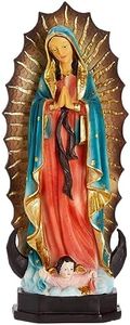 Juvale 12 Inch Our Lady of Guadalupe Statue, Resin Religious Figurine, Christian Decor