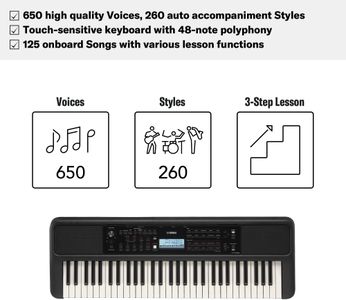 Yamaha PSR-E383 Portable Keyboard – 61-Key Digital Piano