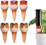 Hunthawk Plant Stake Owl, Self Watering Spikes Automatic Terracotta Spiral Devices with Irrigation Watering System for Outdoor Indoor Plants 6 Pcs
