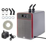 Aquarium Chiller, 42gal 1/10 HP Water Chiller for Hydroponics Axolotl Coral Reef Tank,Fast Cooling,45dB Silent Compressor with Connecting Hose and Water Pump(160L)