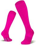 FITRELL 2/3 Pack Soccer Socks For Youth Kids Adult Baseball Softball Football Socks For Men Women Boys Girls, Hot Pink*2