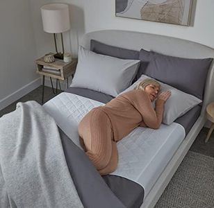 GuardedSleep Waterproof bed pad with wings by | Premium quality washable bed wetting sheet for adults or children with incontinence | Suitable for double and king size beds | Discreet White
