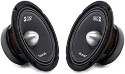 Genius Audio (2) GPRO-M1465B 6.5 Midrange Speakers 200 Watts Max 100 Watts RMS Pro Audio Push Connector Aluminium Bullet Car Audio Speakers Ferrite Magnet 4 Ohm Reinforced Paper Cone 2 Speakers