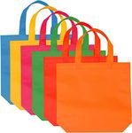 pengxiaomei 24 Pcs Non-Woven Party Bags, 13 * 10.3 inches Reusable Party Gift Bags Treat Bags Shopping Bags Washable Tote Bags with Handles for Christmas Party Favor(6 Colors)