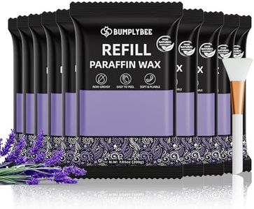 BUMPLYBEE Paraffin Wax Kit - 10 Packs Lavender Paraffin Wax Refills with Silicone Brush - Paraffin Wax for Hand and Feet Refill, Paraffin Wax for Hands, Skin Moisturizing, Non-Greasy, Easy-Peeling