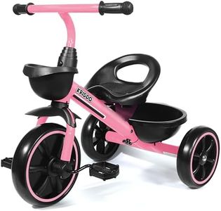 KRIDDO Tricycle Enfant bébé évolutif de 24 Mois à 5 Ans, Tricycle pour Enfants de 2,5 à 5 Ans, Cadeau tricycles pour Tout-Petits pour Les 2-4 Ans, Draisienne, Trike Bebe, Rose