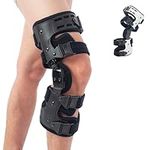 360 RELIEF Hinged Knee Brace Support - Adjustable Leg Stabilizer | for Orthopaedic Rehab, Meniscus Tear, Recovery Stabilization for ACL, PCL, MCL | Black for Right Side |