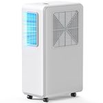 8000 BTU Portable Air Conditioner, 4 in 1 Air Conditioner, Dehumidifier, Fan, Air Purification for 150-300 sq.ft, Ultra Quiet, 24H Timer Cooling for Home（No Remote Control & Pipes）