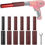 Portable Spindle Sander Drum Set, Hand-Held Rubber Sanding Drum with 10pcs Sanding Sleeves, Power Drill Attachment for Wood, Metal, Glass, Stone, Plastic