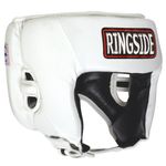 Ringside SG 1C White MED Competition Boxing Muay Thai MMA Sparring Headgear Without Cheeks, White, Medium