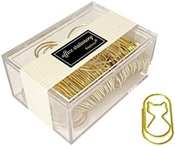 Gold Jumbo Paper Clips - 50pcs, Large 2 Inch Cat Shaped Paper Clips, Non-Skid Smooth Wire Wide PaperClips for Bookmarks, Office & School Supplies