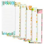 Juvale Floral Magnetic Fridge Notepad with 60 Lined Sheets, 6 Pack Featuring 6 Unique Designs, 9 x 23 cm