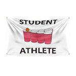 Student Athlete Flag 3x5 Feet Flag Funny Poster Durable Man Cave Wall Flag with 4 Brass Grommets This beautiful entertaining banner flag for College Dorm Room Decor,Outdoor,Parties gifts, travel, filming, events, festivals..