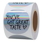 Hybsk 2 Inch You've Got Great Taste Tiny Holographic Stickers for Handmade Bakery Wedding Total 300 Labels per Roll