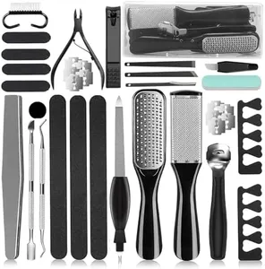 36 in 1 Pedicure Kit, Professional Pedicure Tools Foot Rasp Foot Dead Skin Remover for Home & Salon Care