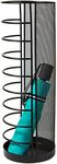 Mind Reader Umbrella Stand, Walking Cane Rack Wrapping Paper Holder, Entryway, Metal Mesh, 5.5" L x 5.5" W x 15.75" H, Black