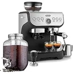 Magia Manual Espresso Machine with Grinder and Milk Frother - 15 Bar Pressure Pump Cappuccino Machine and 1 Gallon Cold Brew Coffee Maker with EXTRA-THICK Glass Carafe & Stainless Steel Mesh Filter