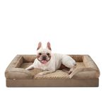 JOEJOY Medium Dog Bed, Orthopedic Memory Foam Dog Beds, Washable Pet Bed, Brown, Fits up to 30lbs, Good for Yorkshire, Chihuahua, Jack Russell Terrier, Bomei, Cat