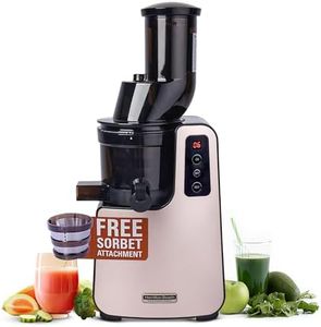 Hamilton Beach Professional Cold Press Slow Juicer with FREE Sorbet Attachment, Smart PurePress Technology, Slow Juicer for Fruits & Vegetables