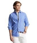 Polo Ralph Lauren Mens Classic Fit Oxford Longsleeve Buttondown Shirt, Harbor Island Blue., Large