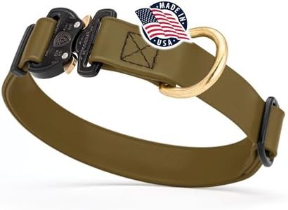 Viper BioThane Dog Collar with Cobra Metal Buckle – Tactical, Odor Resistant, Waterproof Collars for Large Dogs & Medium Dogs – Made in USA (L 15-25in W 1in, Coyote Brown)