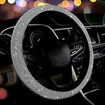 38 cm Crystal Steering Wheel Cover, Universal Diamante Steering Wheel Cover Velvet Steering Wheel Cover Anti-skid Car Handcraft Steering Wheel Covers Soft Microfiber Steering Wheel Cover