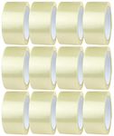 Crimson Starfish Clear Tape 12 Rolls of 48mm x 66m Sellotape Rolls | Clear Packaging Tape for Packing Parcels, Boxes, Cartons, Postage, Moving House | Adhesive Clear Packing Tape | Transparent Tape