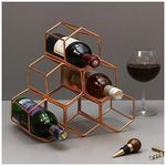 nestroots Wine Rack for Home | Wine Bottle Holder Wine Rack for Cabinet | Wine Stand (Copper)