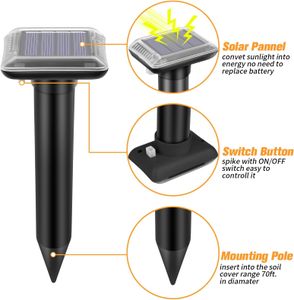 Ultrasonic Solar Mole Repellent Stakes, 4-Pack – Outdoor Pest Control