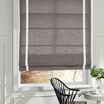 LANTIME Cordless Roman Shades, Blackout Coffee Fabric Window Shades