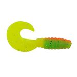 Berkley PowerBait Power Grubs Fishing Bait, Firetiger, Irresistible Scent & Flavor, Realistic Action, Bulky Body, Ideal for Bass, Walleye, Trout and More