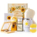 Pamper Gifts for Women,Sunflower Birthday Gifts for Her,Get Well Soon Gifts Hampers Pamper Box for Women,Self Care Package Relaxation Spa Bath Set Christmas Presents Ideas for Siste,Best Friend, Mum