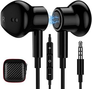 TITACUTE 3.5mm Earbuds, Noise Cancelling Headphones with Microphone Magnetic Earbud & in-Ear Headphones Wired Stereo 3.5mm Jack Earphones Compatible with Google Pixel 4a 3a XL Samsung S10 S9 S8 Black