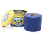 Howies 3 Pack Hockey Stick Premium Cloth Tape or Shin Tape 3-Pack You Choose Colors - Cloth (1 Inch by 25 Yards Long) Clear/Poly (1" x 30yds) with Free Tape Tin (Royal)