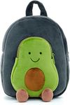 HappyChild Cute Kids School Bag Plush Animal Cartoon Travel Bag for Baby Girl And Boy 1-5 Years (AVOCADO)