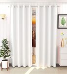 Decorvilla Whiteout Faux Silk Superior 1 Piece Plain Solid Long Door Curtain, White