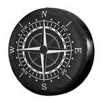 Foruidea Compass Sun Dial Black Spare Tire Cover Waterproof Dust-Proof Wheel Tire Cover Fit for Jeep,Trailer, RV, SUV and Many Vehicle 16 Inch