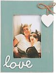 Love Picture Frame Blue 4x6,Heart photo frame teal for boyfriend ,couple,family