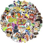 Cool Hip Hop Rap Vinyl Stickers for Teens Laptop Skateboard Water Bottle 50Pcs