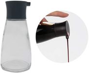 Excelity 5.7 Ounces Glass Bottle Dispenser Set for Olive Oil and Vinegar Soy Sauce with Elegant Pourer for Kitchen Cooking and Barbecue Tool, Black