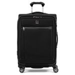 Travelpro Platinum Elite Softside Expandable Spinner Wheel Luggage, Shadow Black, Checked-Medium 25-Inch