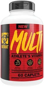 MUTANT Multi Vitamins - Men's Multivitamin for Hardcore Athletes & Body Builders, Supports Muscle Function, Energy Metabolism, Immune Health with 70 Vitamins Minerals Antioxidants (60 Caplets, CA)
