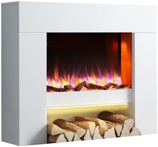 Endeavour Fires Staxton Electric Fireplace Suite, 1&2kW, 7 day Programmable Remote Control in off white MDF Fireplace Suite