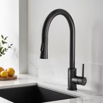 Ruhe 304-Grade Staineless Steel Kara Pull-Out Single Lever Sink Mixer Faucet with Dual Flow | 360° rotatable | Super-Functional Water tap for Kitchen Sinks & Bathroom (Matte Black)
