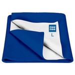 Mee Mee Reusable Water Proof Cotton Bed Protector Sheet/Extra Absorbent Mat/Dry Sheets/Urine Sheet/Dry Mat(Large, Cyan)(100CmX140Cm)