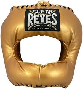 CLETO REYES Boxing Traditional Headgear for Men and Women, Protective Head Guard Face Saver, Sparring Fighting Sports, Kickboxing, MMA, Muay Thai, Solid Gold