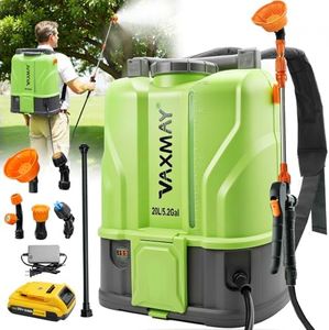VAXMAY Battery Powered Backpack Sprayer 5.2 Gallon, 120 PSI Electric Garden Sprayer Compatible with DeWalt 20V Battery, Weed Yard Sprayer with 2 Wands, 5 Nozzles, 2.6 Ah Battery & Charger Included